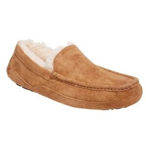 Ugg Mens Ascot Slippers US 9 EU 42 Chestnut Suede Slip On GUC